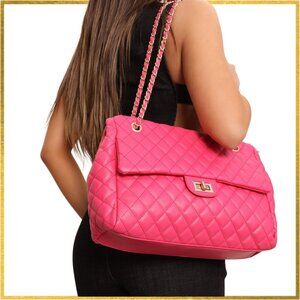 🚫SOLD🚫 Hot Pink Quilted Chain Shoulder Bag | Sold Out Viral Boutique Style ✨